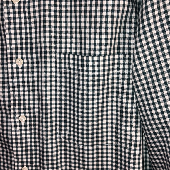 Men’s Non-Iron 100% Cotton Traditional Fit Green and White Gingham Check Shirt - Picture 3 of 12
